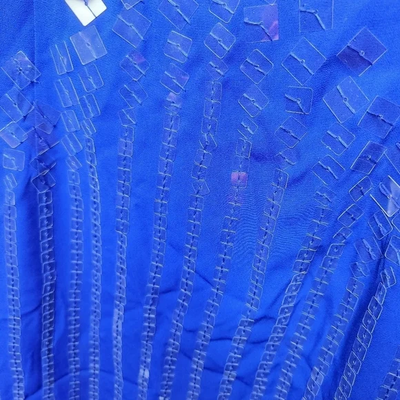 Revolve Susana Monaco NWT Cobalt Blue Mini Cocktail Slip Dress Sequins Sz Small - Picture 7 of 8